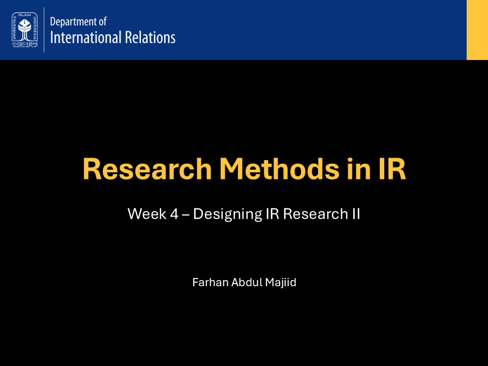 Week 4 – Designing IR Research&nbsp;II