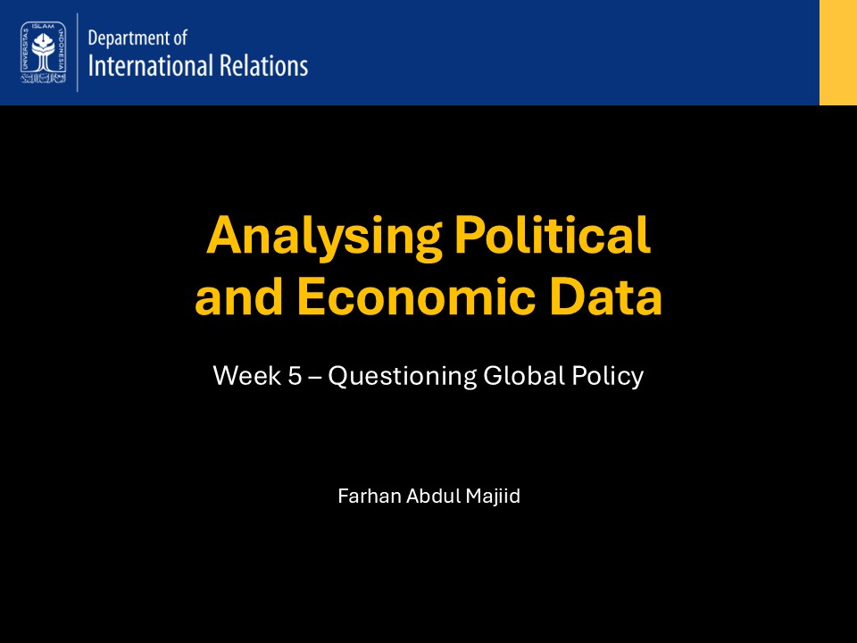 Week 5 – Questioning Global&nbsp;Policy