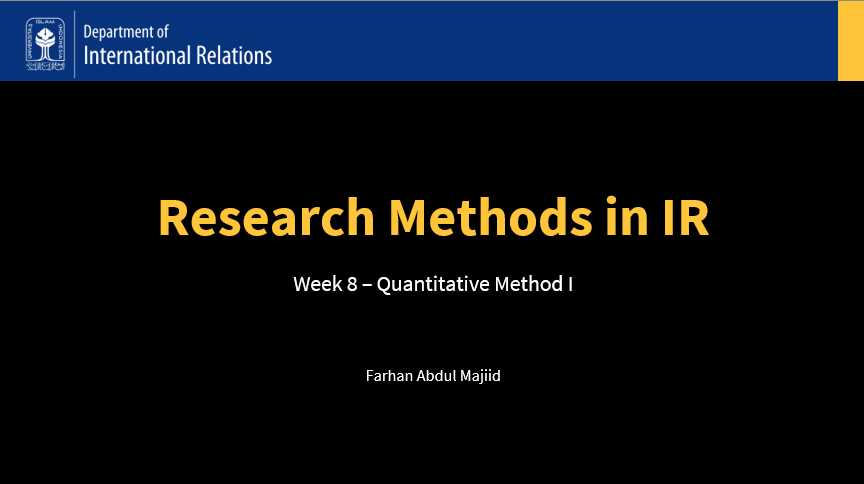 Week 8 – The Logics of Quantitative&nbsp;Research