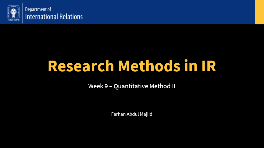 Week 9 – Quantitative Method with Primary&nbsp;Data